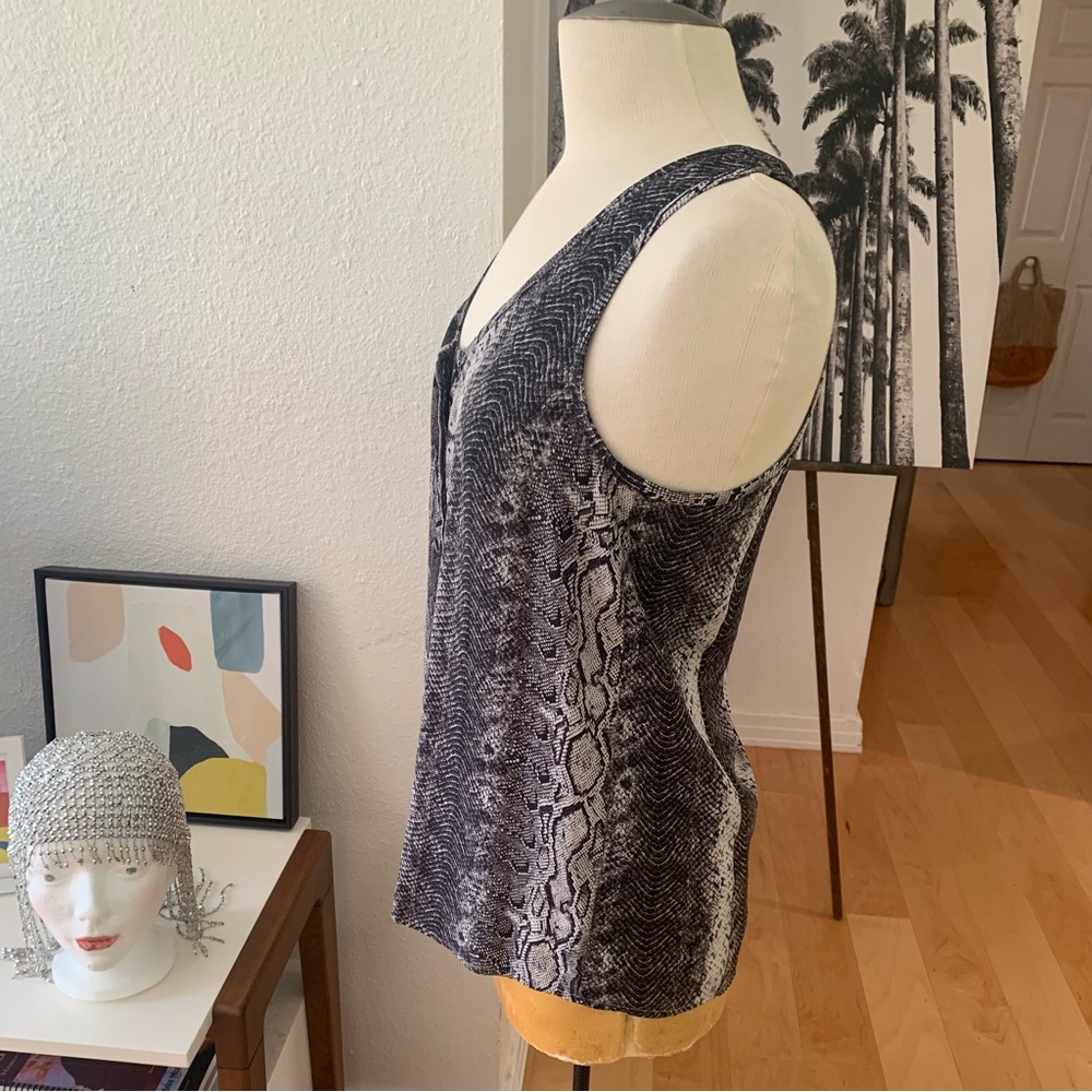 Joie Snakeprint Sleeveless Button-Up Lightweight … - image 7